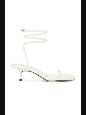 Studio Amelia Bandit 50 Heel Stone | Ankle Wrap Kitten Heel Sandal